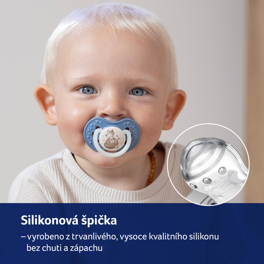 LOVI Cumlík dynamický silikónový Night&amp;Day 6-18m 2ks chlapec