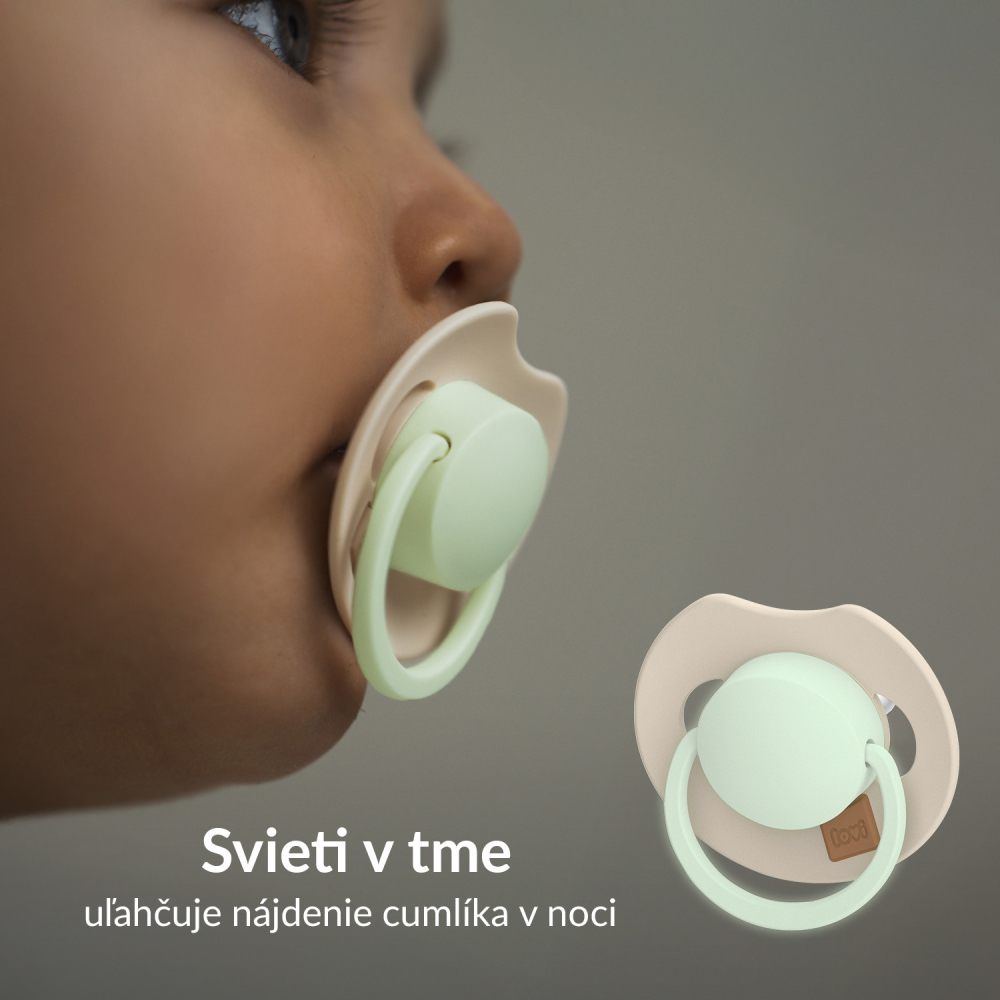 LOVI Cumlík svietiaci silikónový dynamický Prime 0-6m 1ks Blush