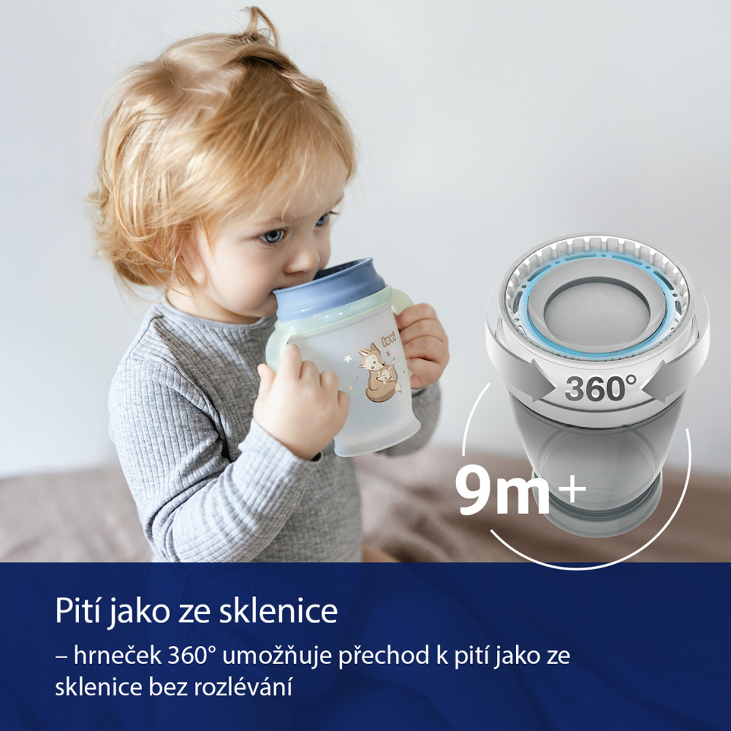 LOVI Hrnček 360° Night&amp;Day 250ml zajac