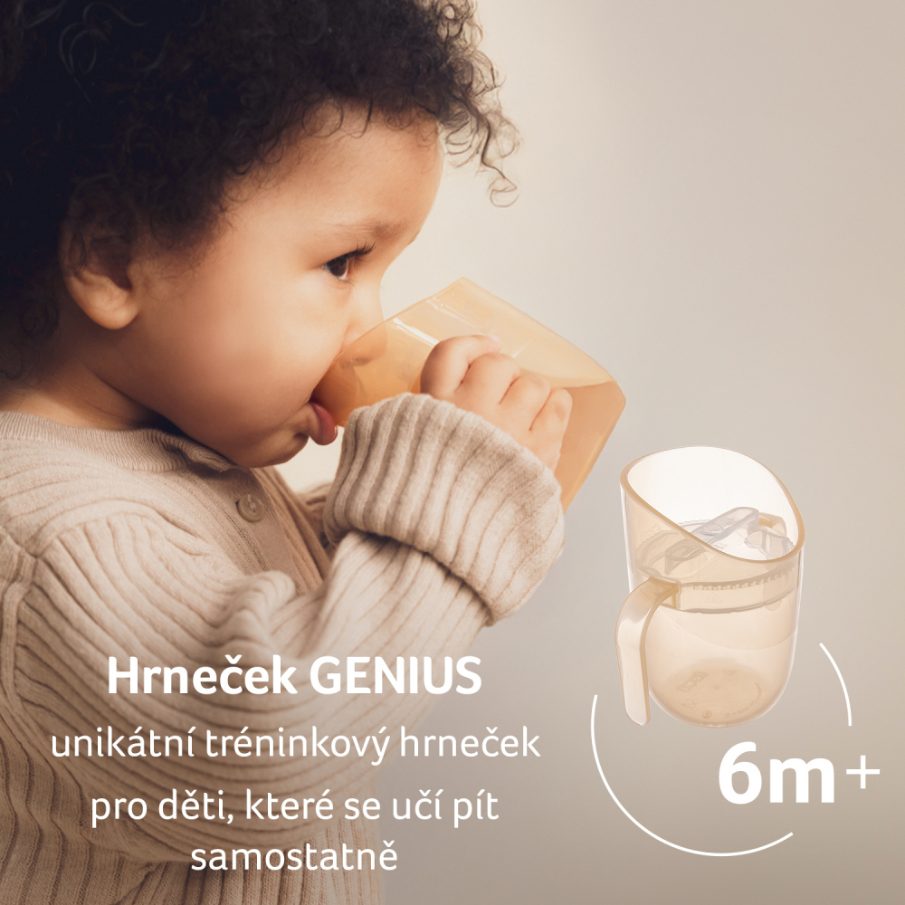 LOVI Hrnček tréningový Genius 150ml Nude, 6m+