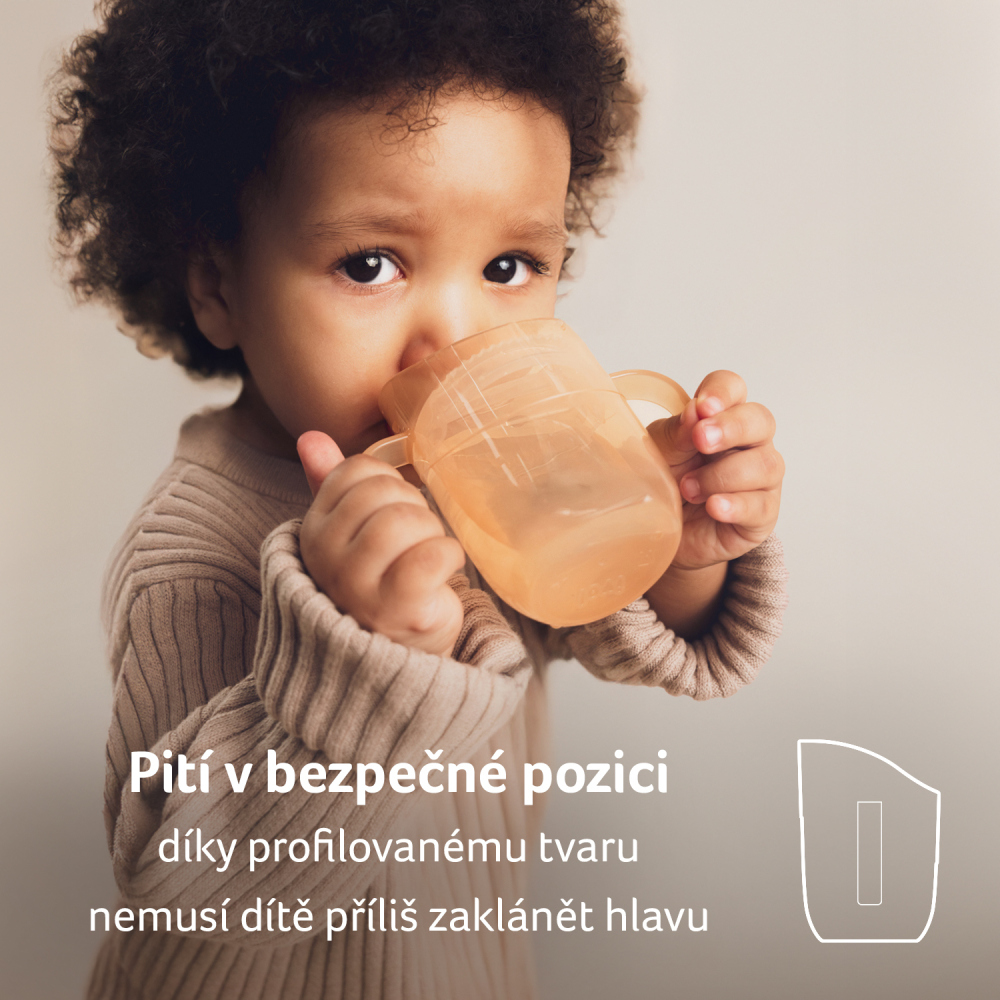 LOVI Hrnček tréningový Genius 150ml Nude, 6m+