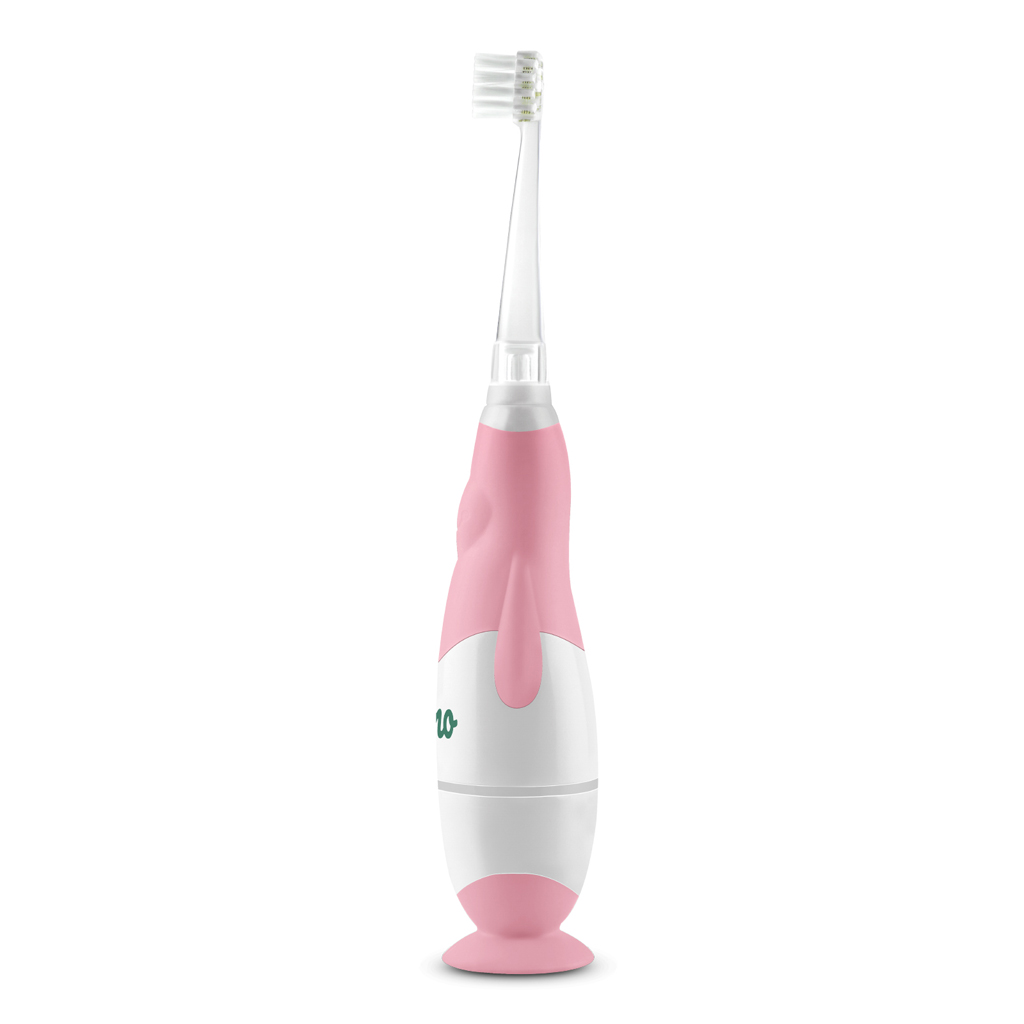 NENO Kefka zubná Denti Pink elektronická pre deti 3–36 m s LED svetlom a 4 nadstavcami, rúžová
