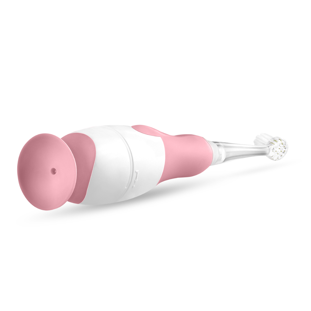 NENO Kefka zubná Denti Pink elektronická pre deti 3–36 m s LED svetlom a 4 nadstavcami, rúžová