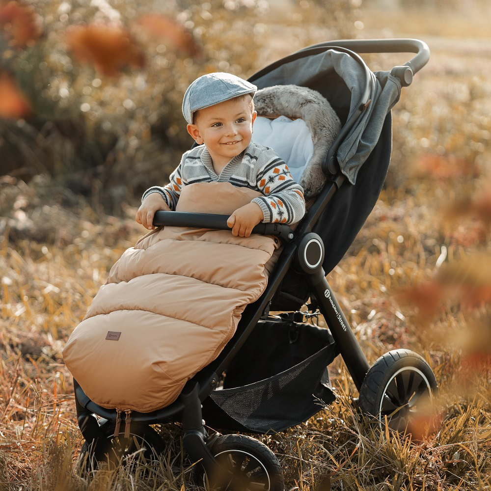 PETITE&amp;MARS Fusak 4v1 Comfy Elegant Caramel + rukávnik Jasie Charcoal Grey