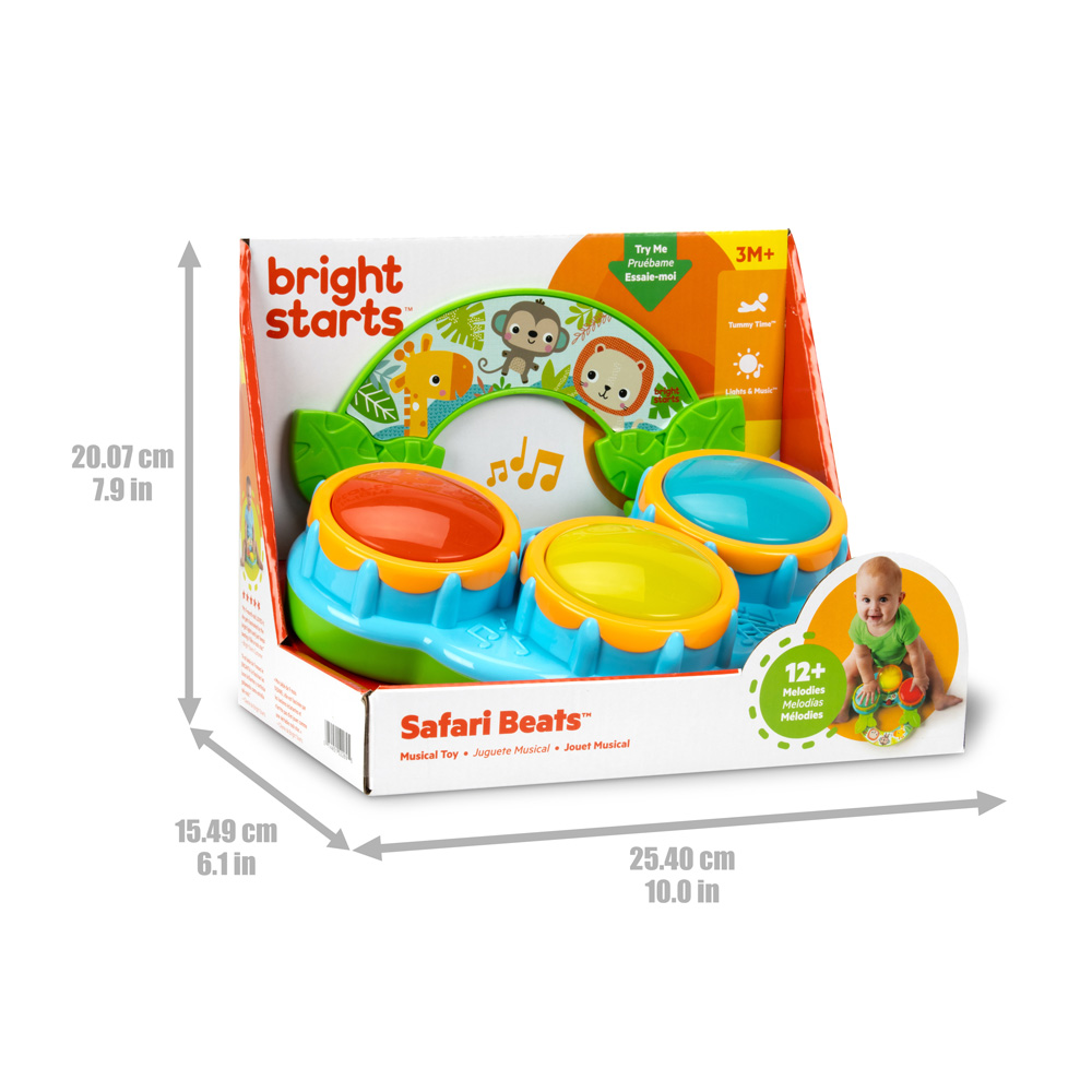 BRIGHT STARTS Hračka bubny Safari Beats™ 3m+