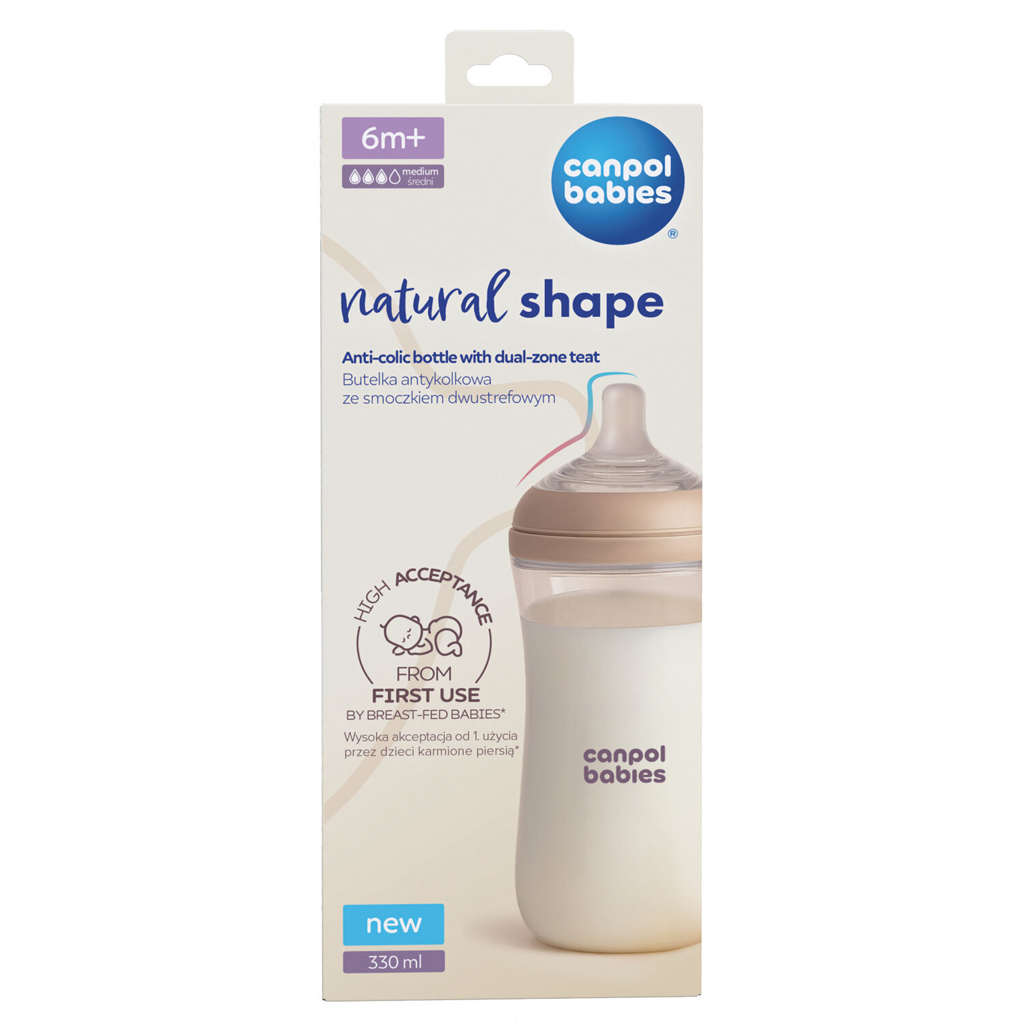 CANPOL BABIES Fľaša antikoliková Natural shape 330ml