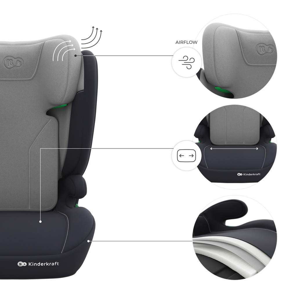 KINDERKRAFT Autosedačka i-Spark 2 Plus i-Size (100-150 cm) Grey