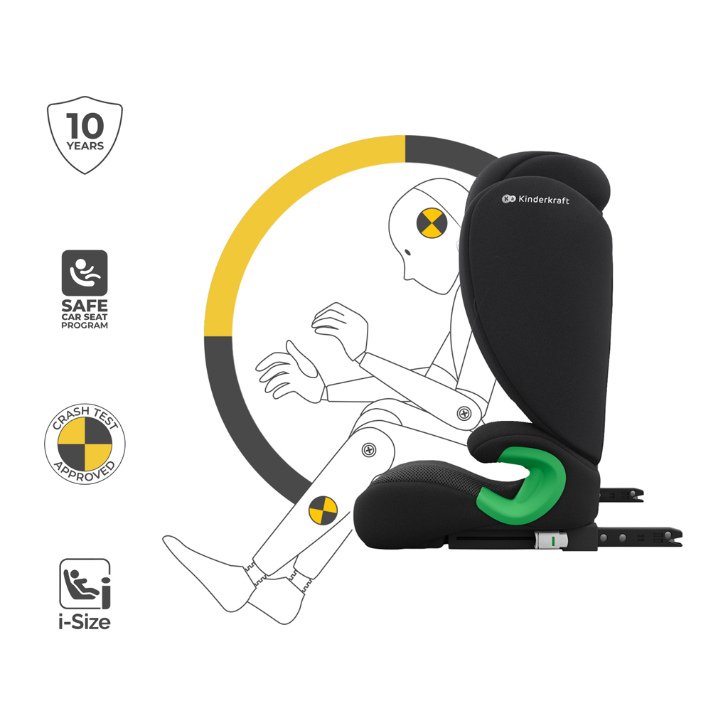 KINDERKRAFT Autosedačka Junior Fix 2 Plus (100-150 cm) Black