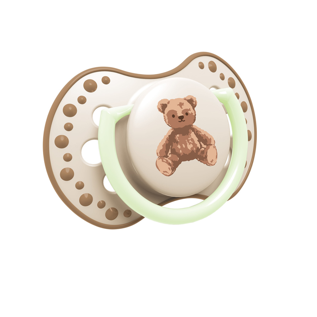 LOVI Cumlík svietiaci silikónový dynamický Teddy love 18m+ 2ks