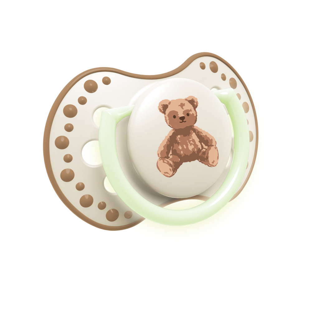 LOVI Cumlík svietiaci silikónový dynamický Teddy love 18m+ 2ks