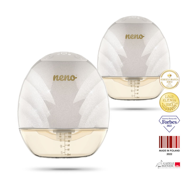 NENO Odsávačka mlieka Perla Duo bezdrôtová hands-free mušľová 3-fázová, 9 úrovní odsávania, USB-C