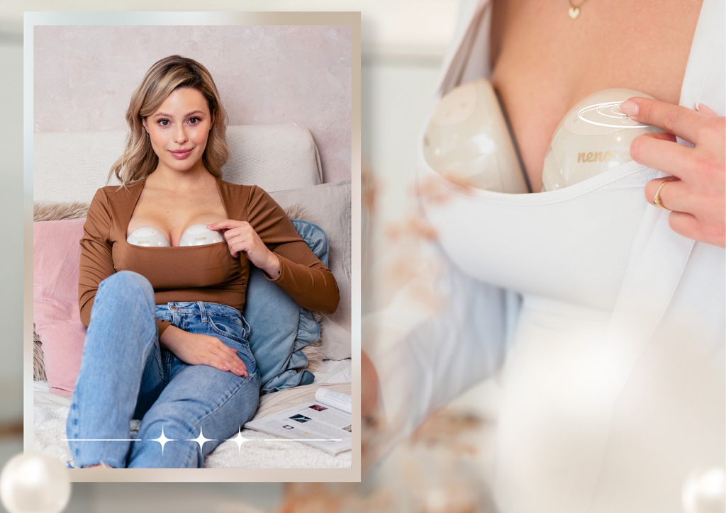 NENO Odsávačka mlieka Perla Duo bezdrôtová hands-free mušľová 3-fázová, 9 úrovní odsávania, USB-C
