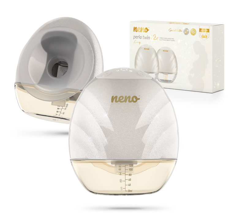 NENO Odsávačka mlieka Perla Duo bezdrôtová hands-free mušľová 3-fázová, 9 úrovní odsávania, USB-C