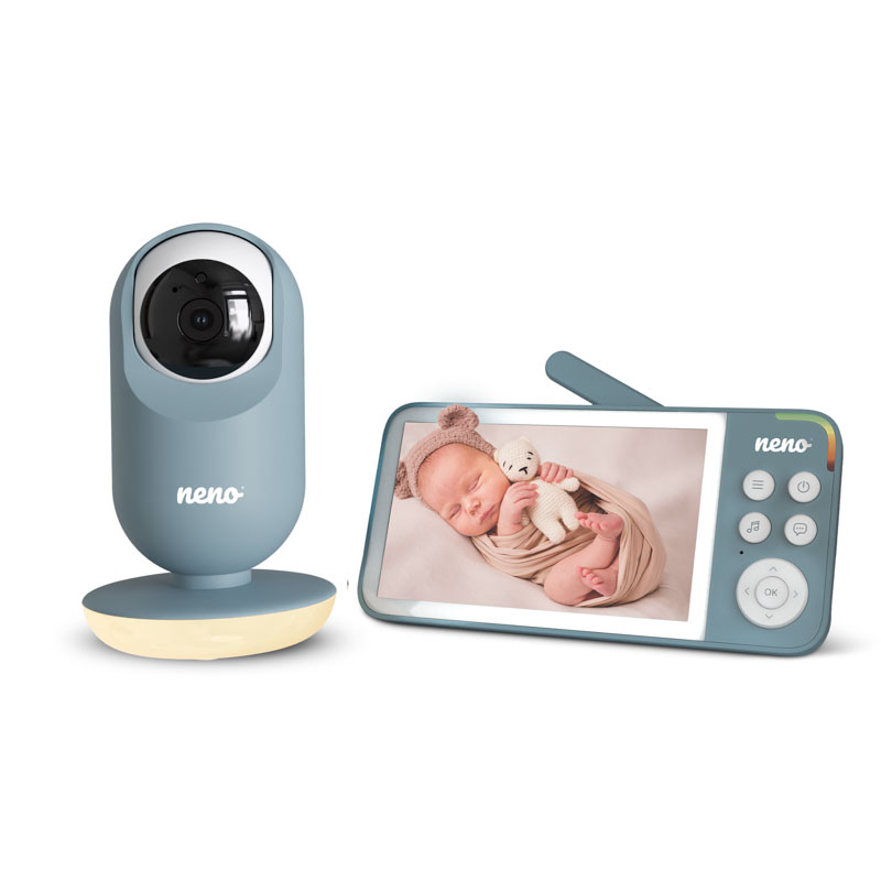 NENO Video pestúnka Vedo, bezdrôtový 5 monitor, otočná kamera 355°, nočné svetlo, biely šum Blue