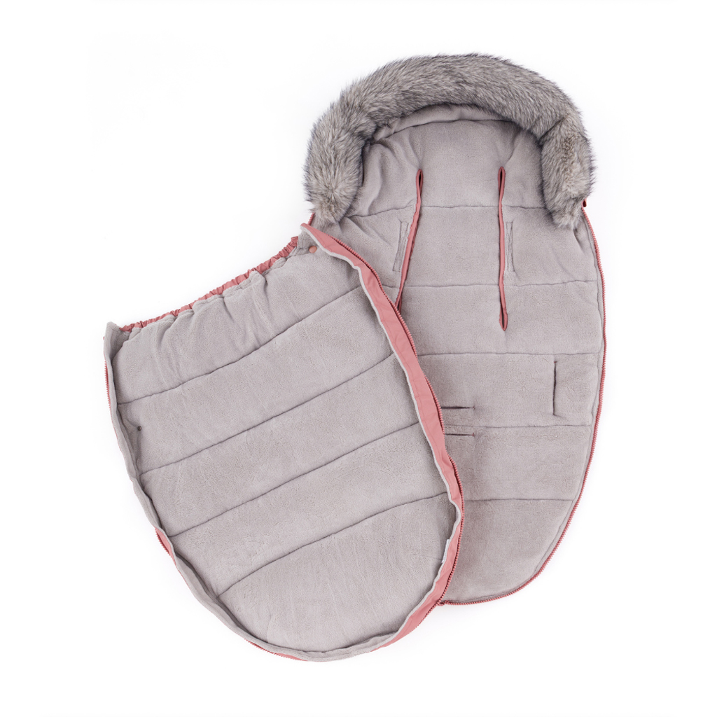 PETITE&amp;MARS Set zimný fusak Comfy 4v1 + rukavice na kočík Fjora Old Rose