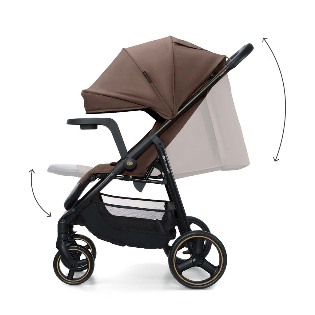KINDERKRAFT Kočík športový Trig 3 Tray Velvet Mocca