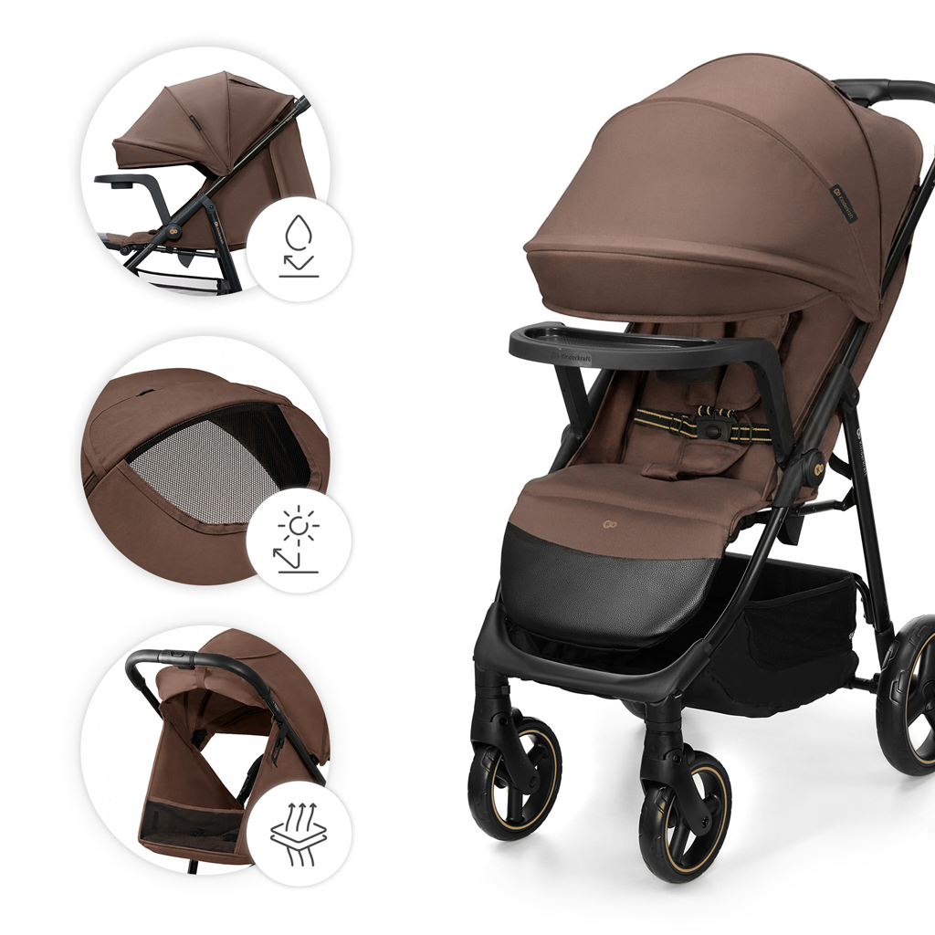 KINDERKRAFT Kočík športový Trig 3 Tray Velvet Mocca