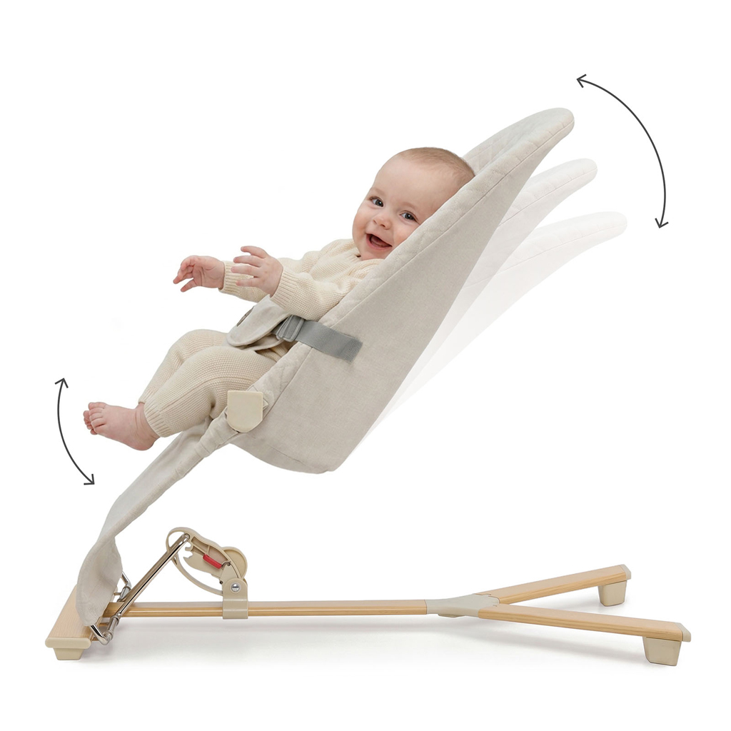 KINDERKRAFT Lehátko pohupujúce Mimi Beige wood, do 9 kg