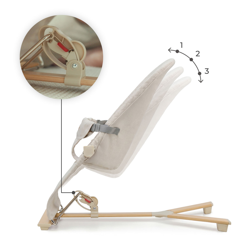 KINDERKRAFT Lehátko pohupujúce Mimi Beige wood, do 9 kg