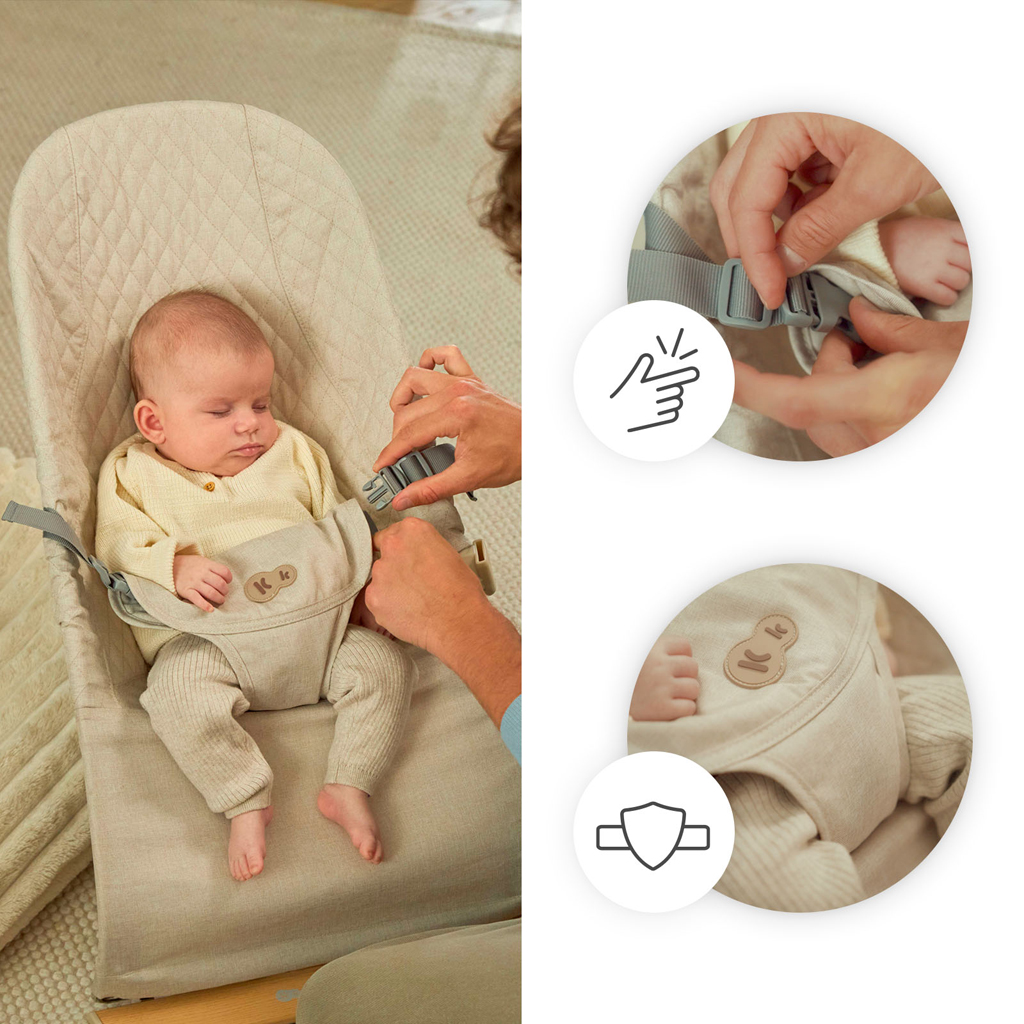 KINDERKRAFT Lehátko pohupujúce Mimi Beige wood, do 9 kg