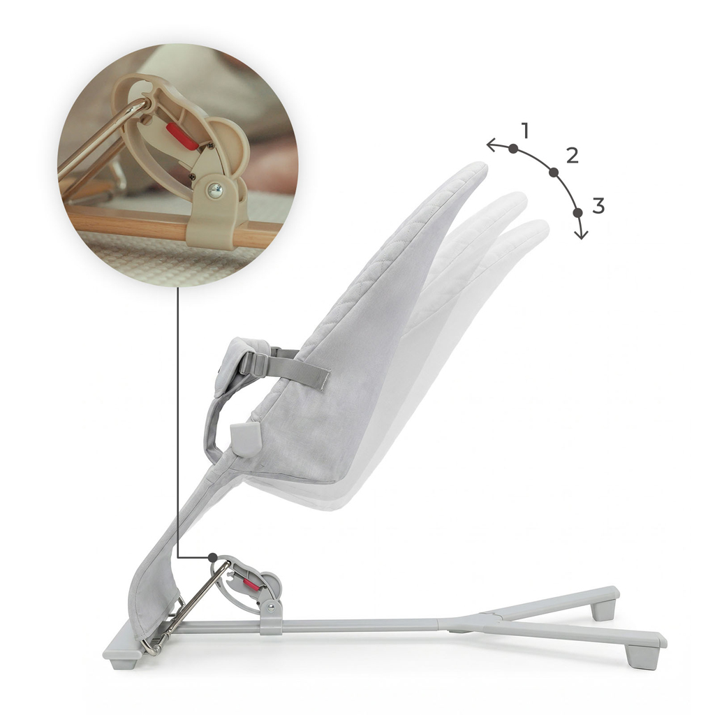 KINDERKRAFT Lehátko pohupujúce Mimi Light grey, do 9 kg