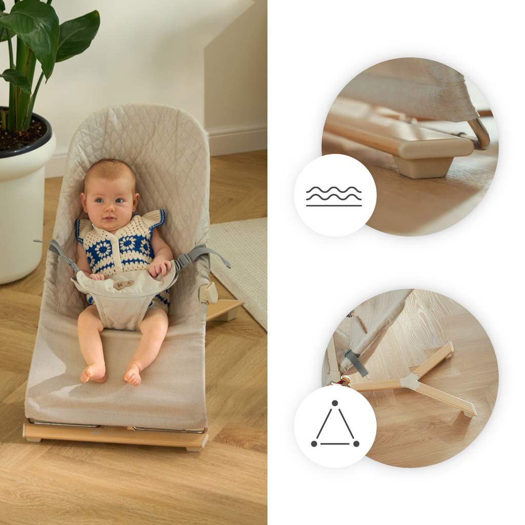 KINDERKRAFT Lehátko pohupujúce Mimi Light grey, do 9 kg