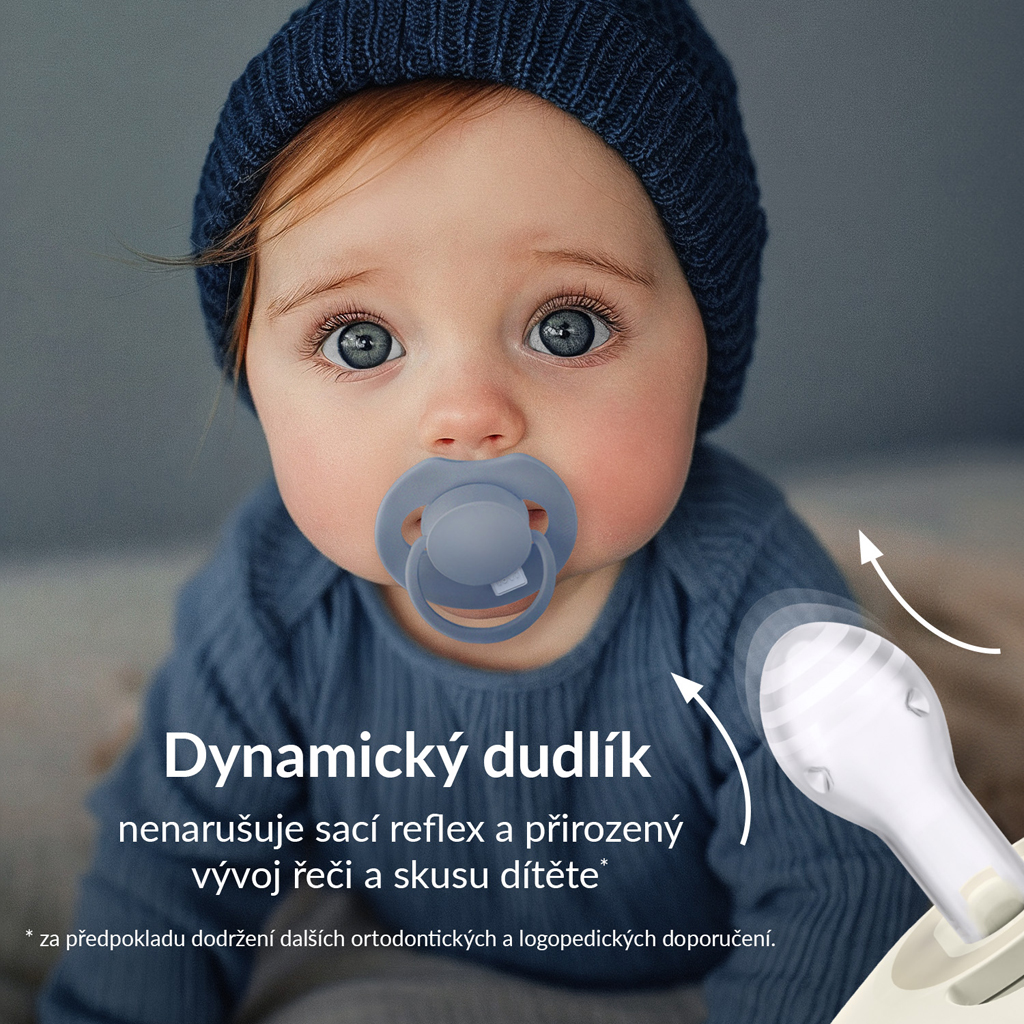 LOVI Cumlík silikónový dynamický Prime 18m+ 2ks Coconut/Ivory