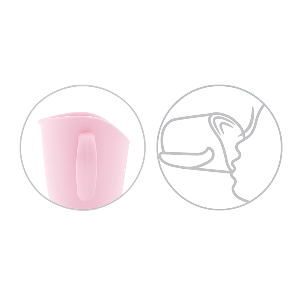 BABYONO Hrnček ergonomický s uškami 120 ml ružový 6m+