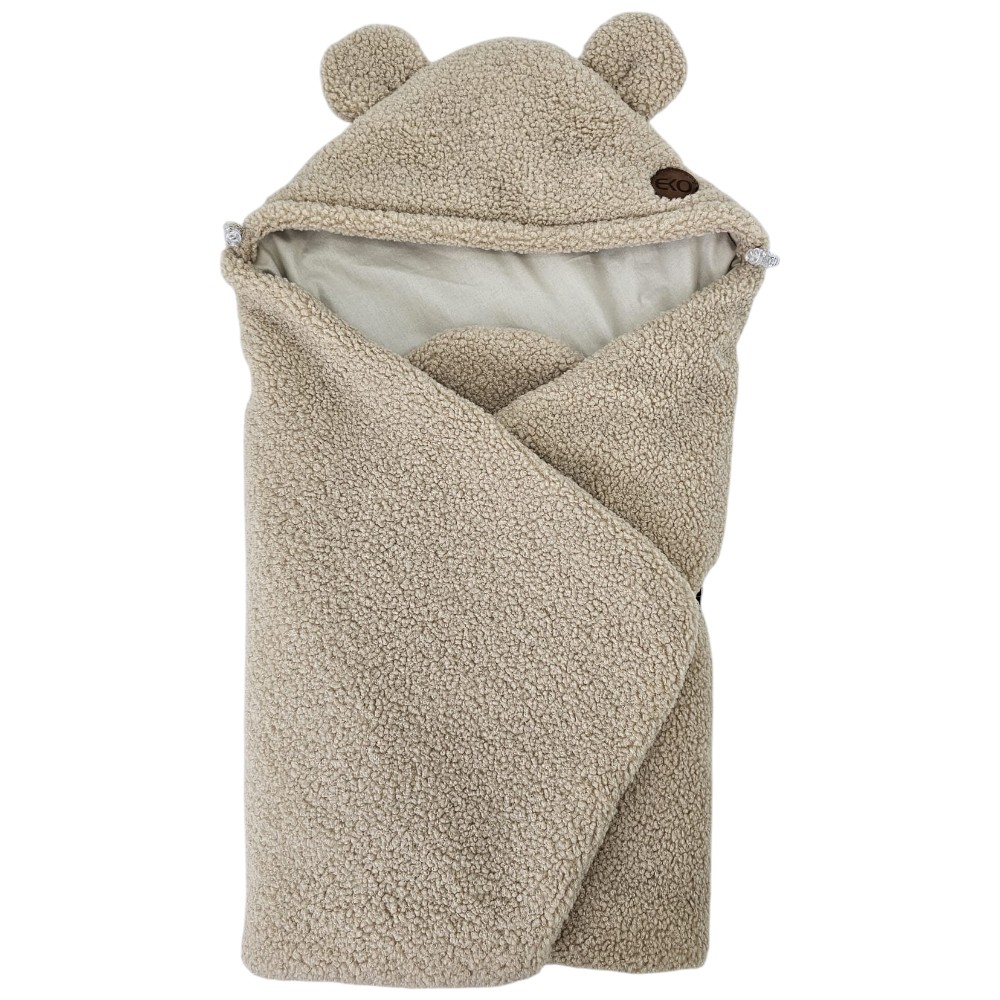 EKO Fusak do autosedacky buclé s bavlnou Light Beige 110x100cm