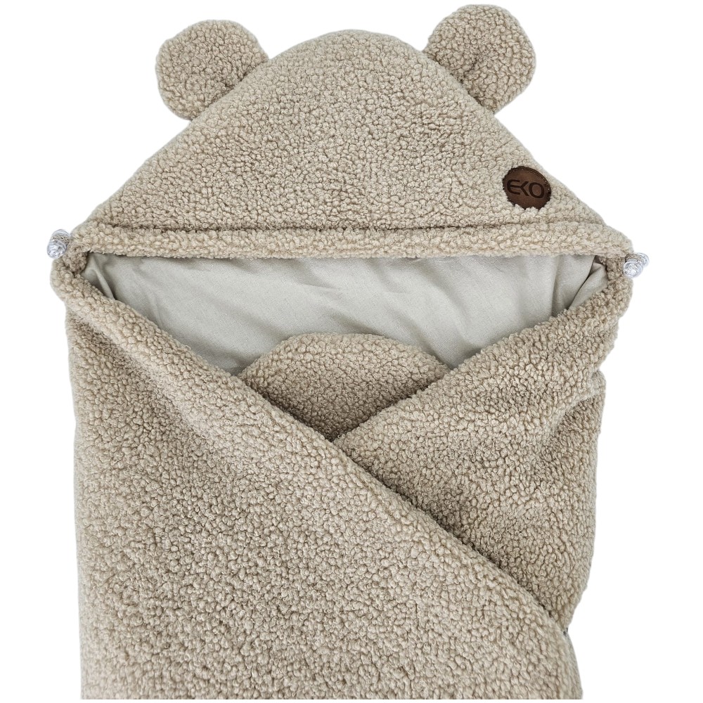 EKO Fusak do autosedacky buclé s bavlnou Light Beige 110x100cm