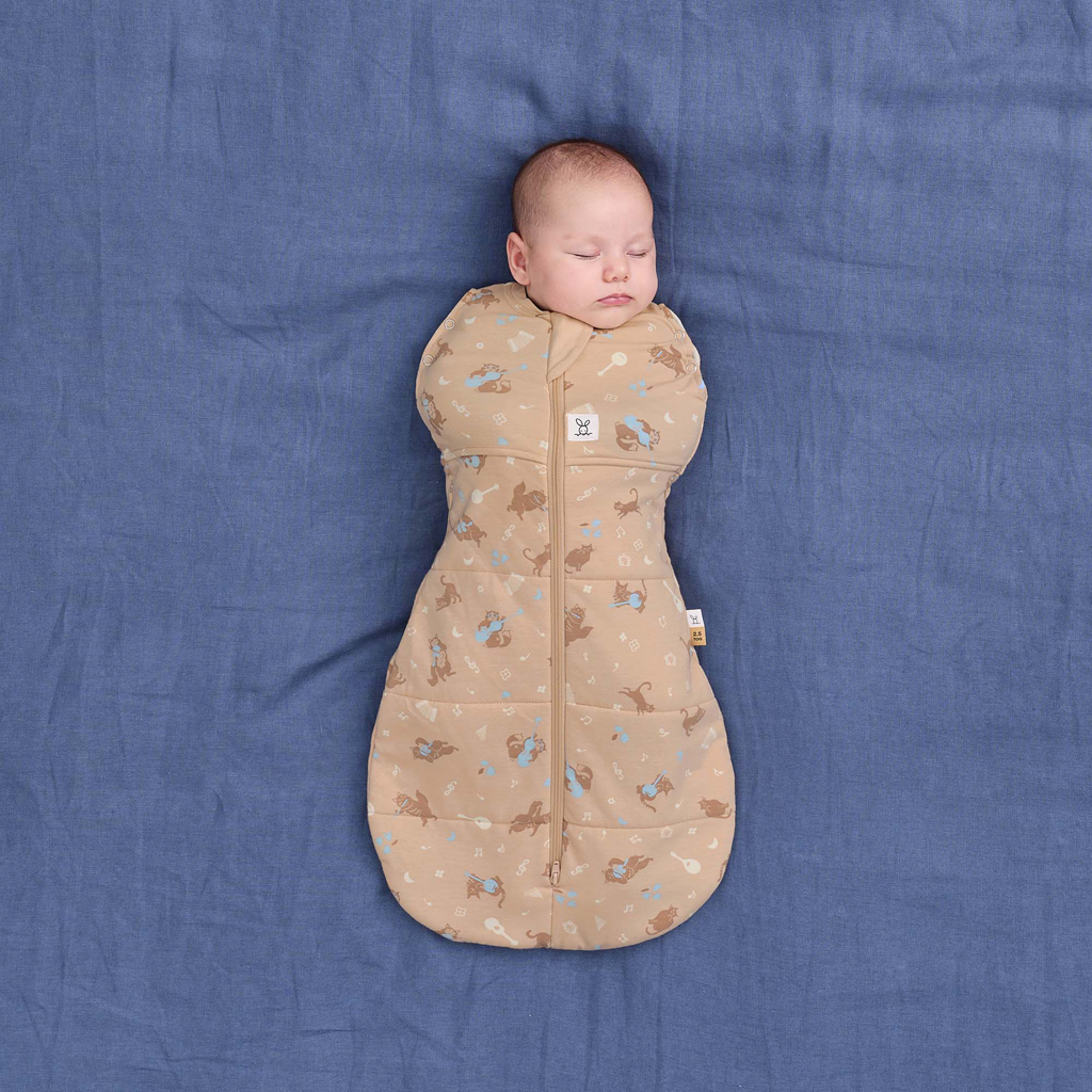 ERGOPOUCH Zavinovačka a pytel na spanie 2v1 Cocoon Melody  3-6m, 6-8kg, 2,5tog