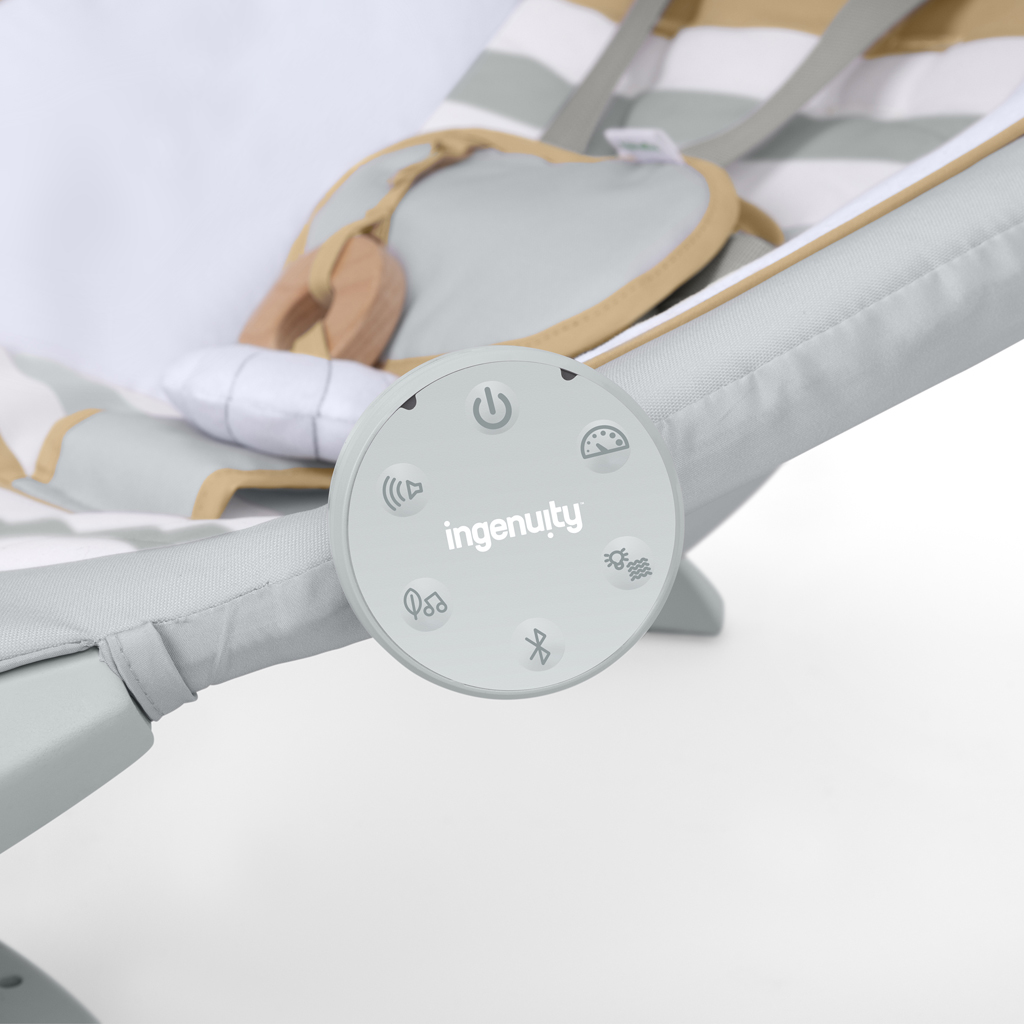 INGENUITY Lehátko s hojdaním a vibráciou Bounce &amp; Sway – Pebble Shore™, 0m+