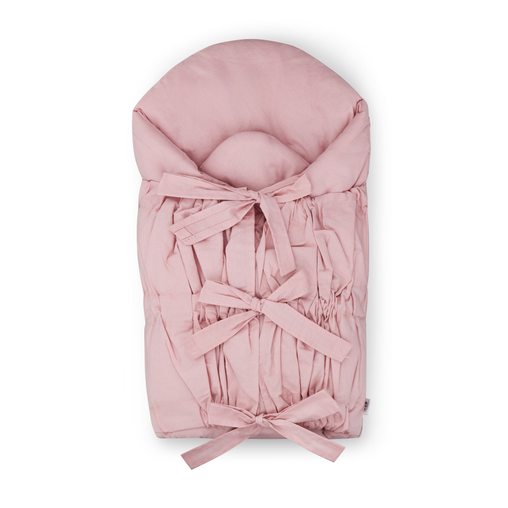 PETITE&amp;MARS Zavinovačka šnurovacia Nurse s pevnou kokosovou vložkou Dusty Pink 75x75 cm