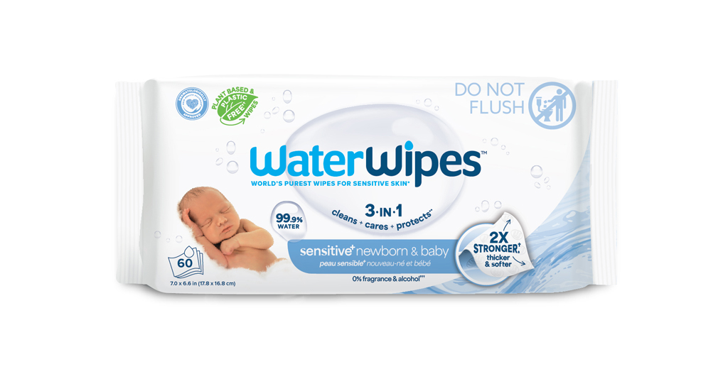 WATERWIPES Obrúsky vlhčené Newborn&amp;Baby 3in1 60 ks