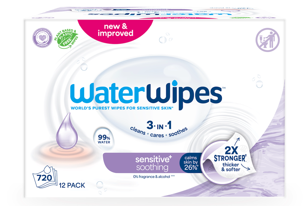 12X WATERWIPES Obrúsky vlhčené Soothing clean 3in1 60 ks (720 ks) 