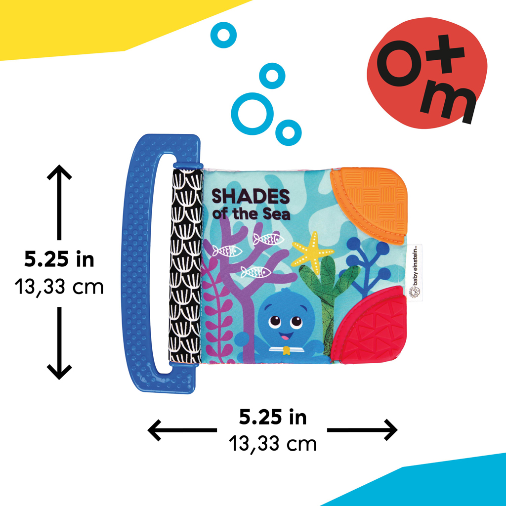 BABY EINSTEIN Knižka mäkká s hryzátkami a textúrami Shades of the Sea™, 0m+