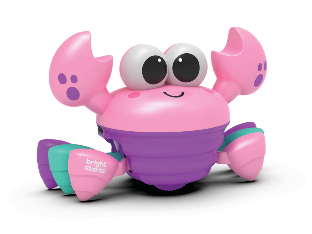 BRIGHT STARTS Hračka hudobná a multisenzorická Rockin' Crawling Crab™ - Pink, 6m+