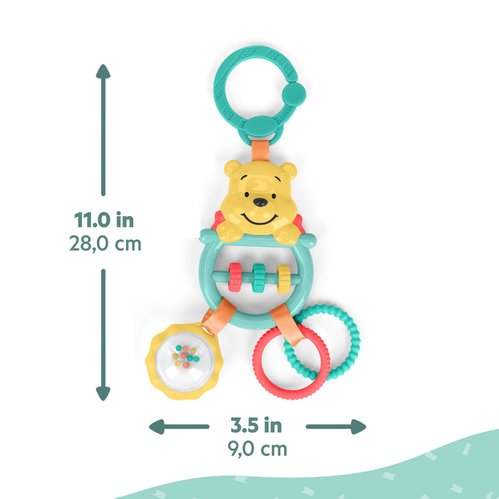 BRIGHT STARTS Hračka na C krúžku aktívna Winnie the Pooh Busy Bear™ 0m+