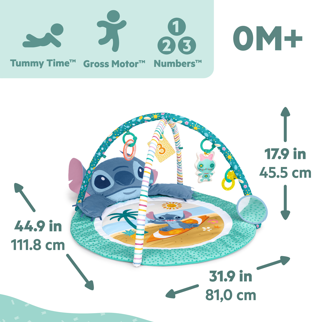 DISNEY BABY Deka na hranie pre rozvoj motoriky a zmyslov Stitch Party Paradise™, 0m+