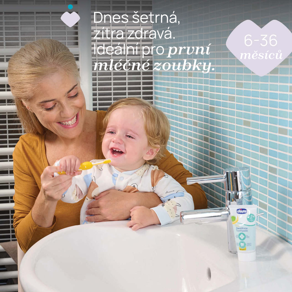 CHICCO Set zubných kefiek pre deti Indigo-Mustard 6-36m, 2ks