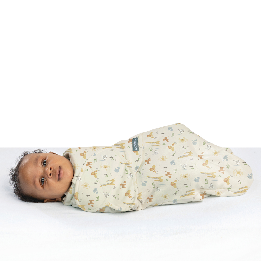 INGENUITY Zavinovačka SwaddleMe™ Uliatka bavlna 1 TOG 0-3m Monogram Collection™ Safari Swaddle, 3ks
