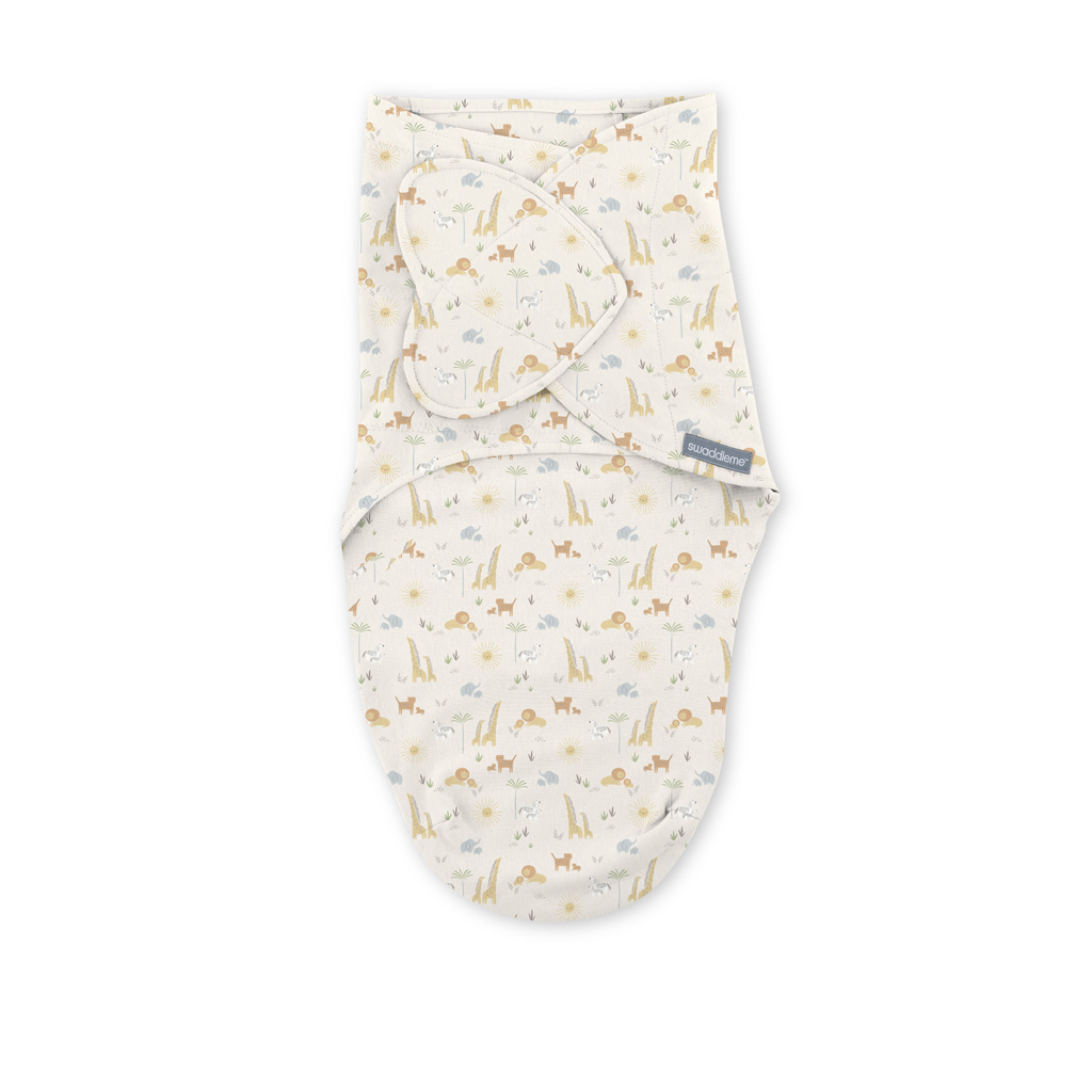 INGENUITY Zavinovačka SwaddleMe™ Uliatka bavlna 1 TOG 0-3m Monogram Collection™ Safari Swaddle, 3ks