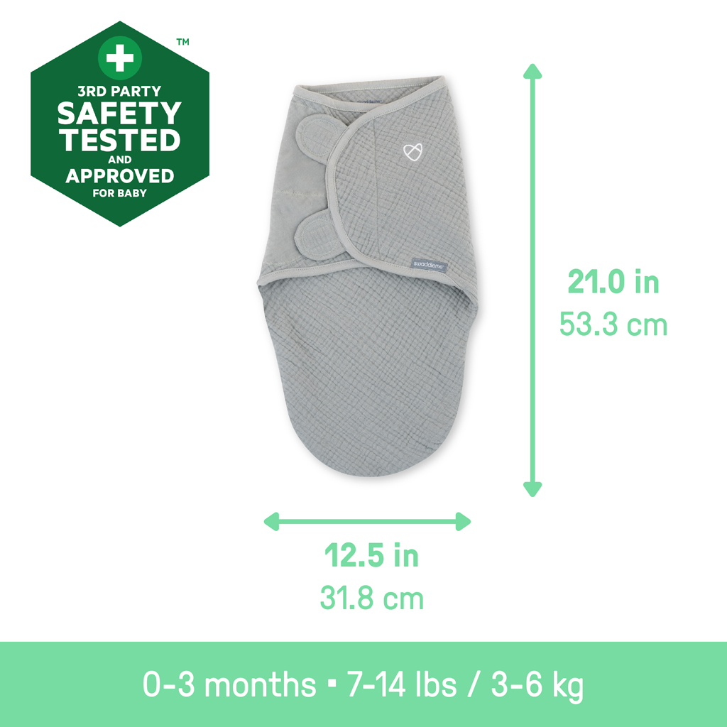 INGENUITY Zavinovačka SwaddleMe™ Uliatka mušelín 1 TOG 0-3m Cream/Cashew, 2 ks