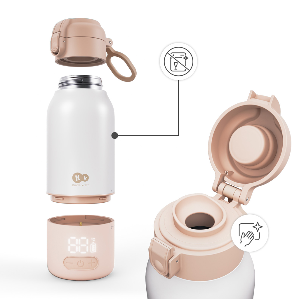 KINDERKRAFT Cestovný ohrievač mlieka a termoska 2v1 Gaja Beige