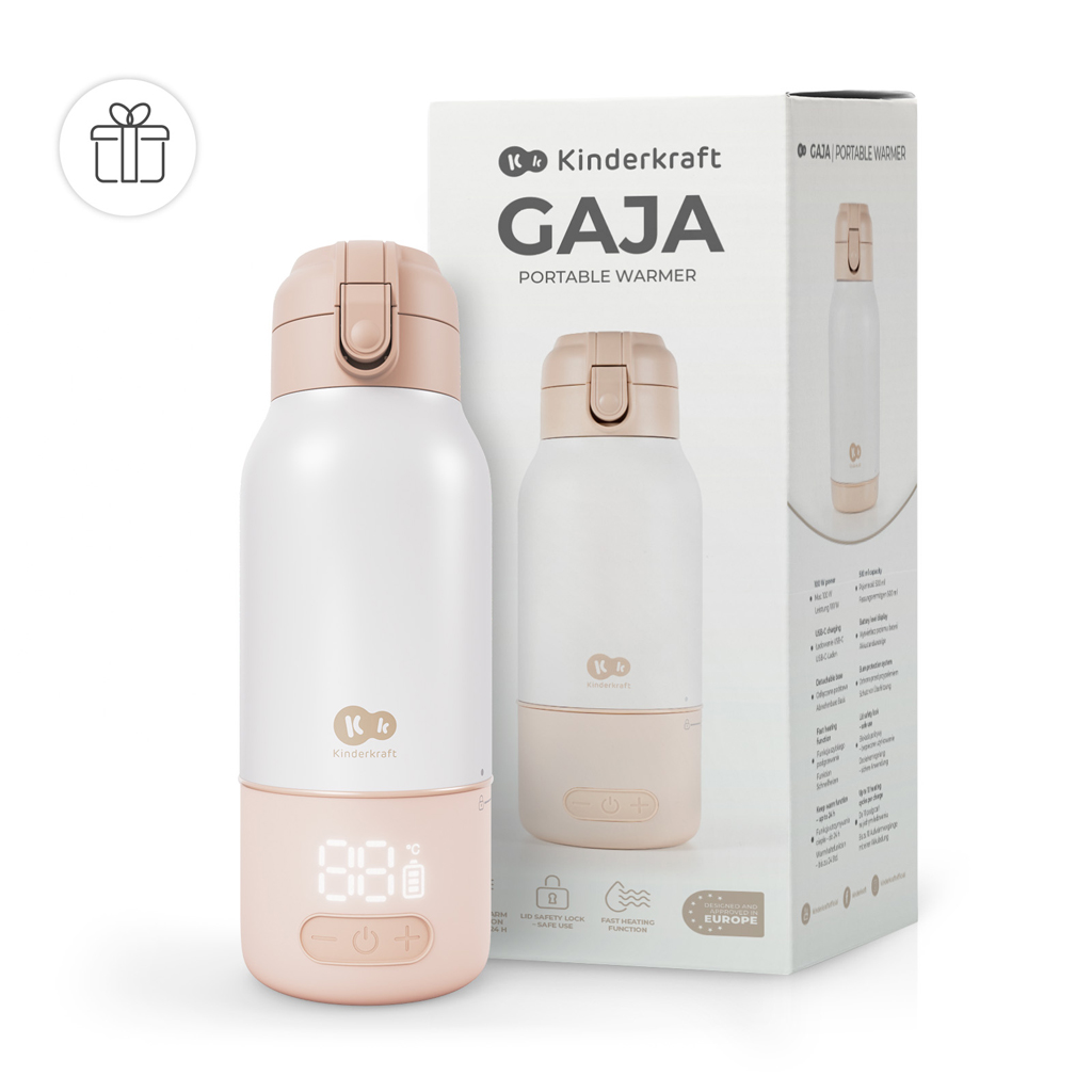 KINDERKRAFT Cestovný ohrievač mlieka a termoska 2v1 Gaja Beige