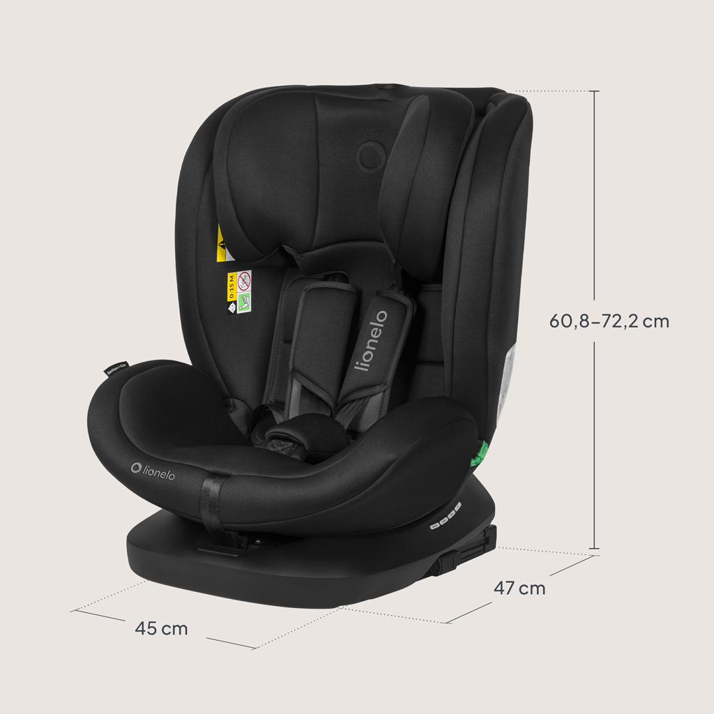 LIONELO Autosedačka Bastiaan i-Size (40-150 cm) Black Grey