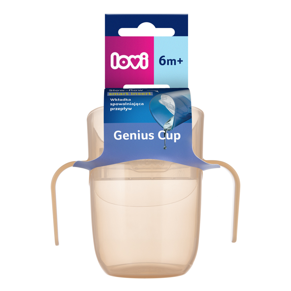 LOVI Hrnček tréningový Genius 150ml Nude, 6m+