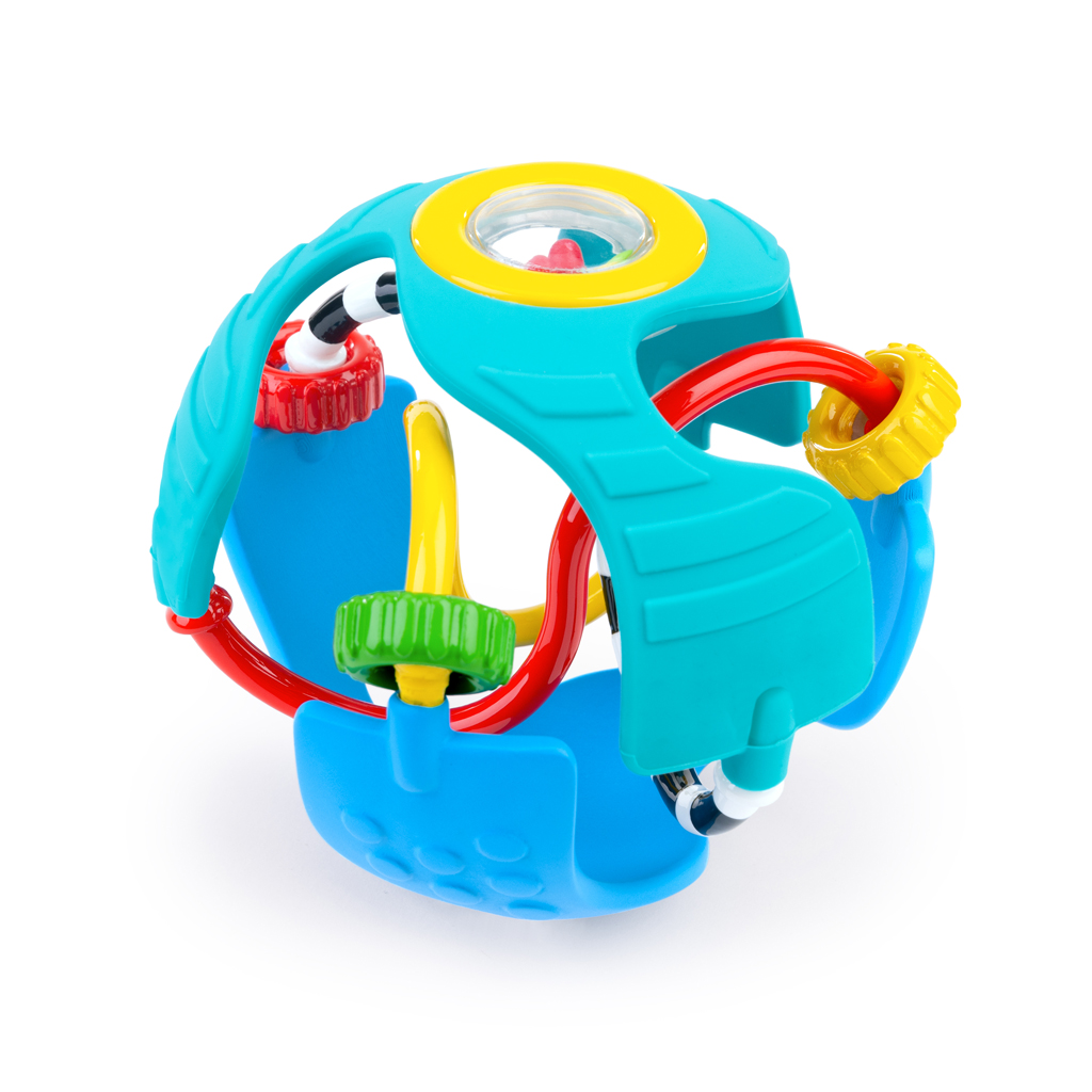 BABY EINSTEIN Hračka senzorická lopta s hryzačkou Rattle &amp; Sense™ 3m+
