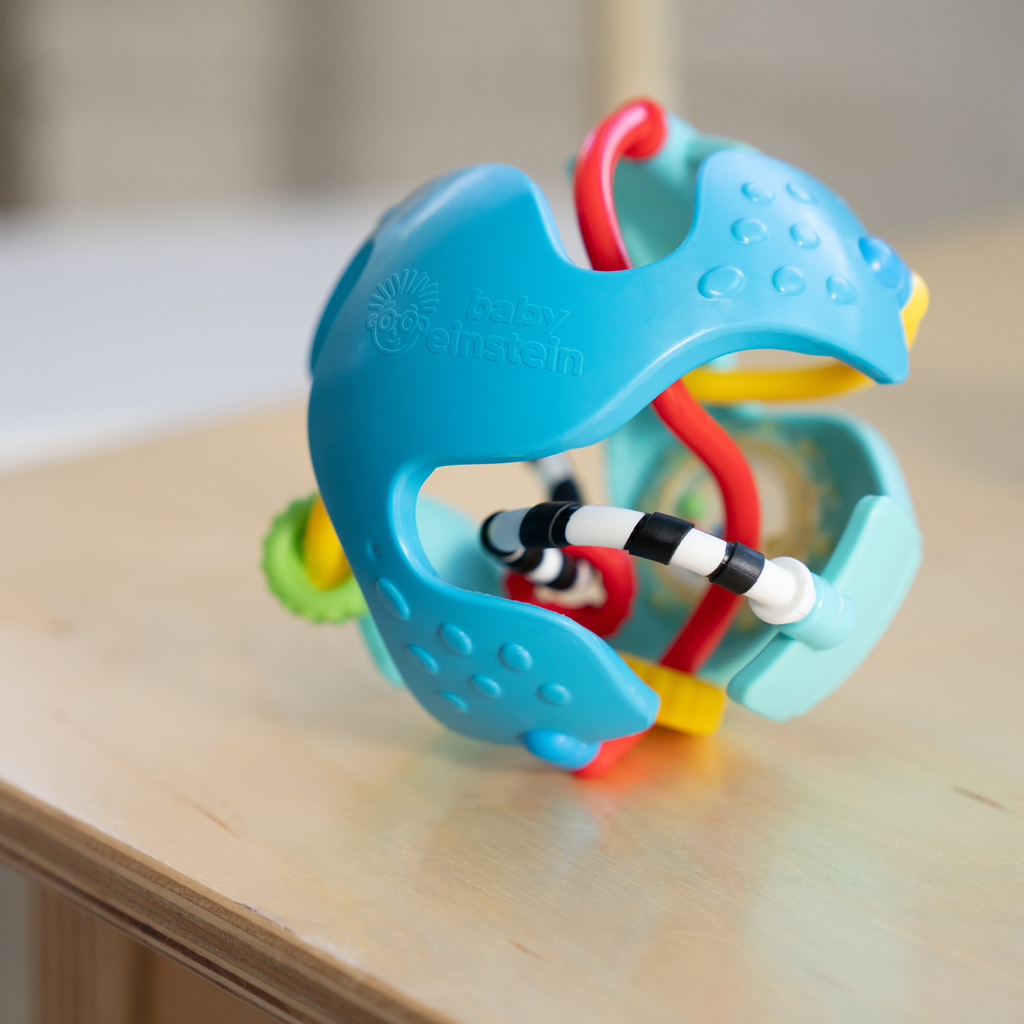 BABY EINSTEIN Hračka senzorická lopta s hryzačkou Rattle &amp; Sense™ 3m+