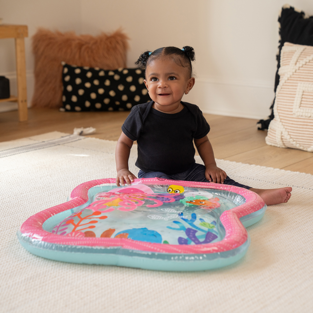 BABY EINSTEIN Podložka vodná pre rozvoj motoriky Jiggling Janet™ Tummy Time, 0m+